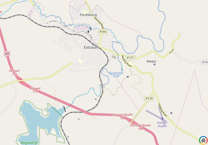 Map location of Estcourt